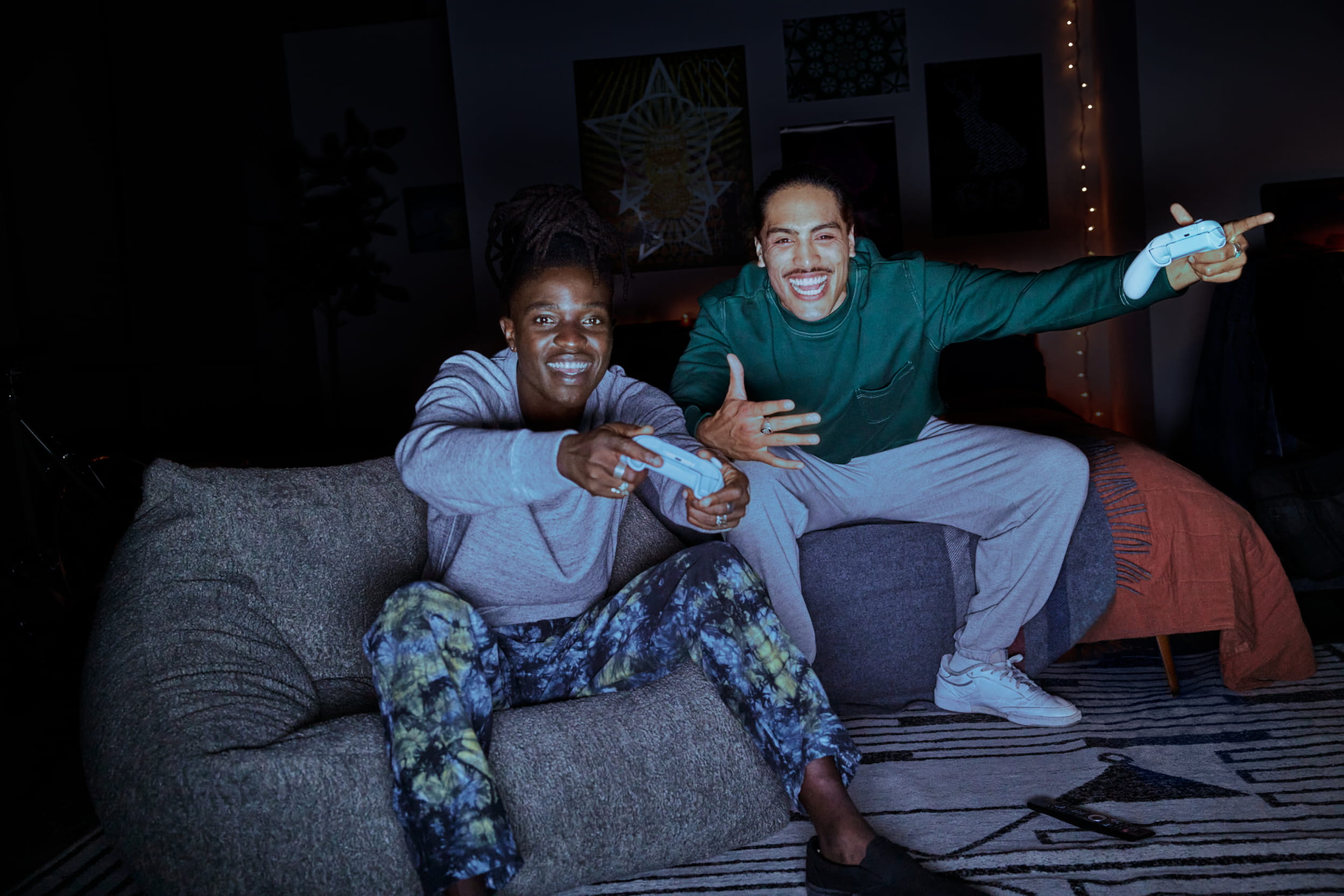 Two guys playing video games